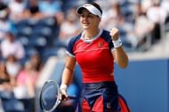 Bianca Andreescu in action at the 2021 US Open.